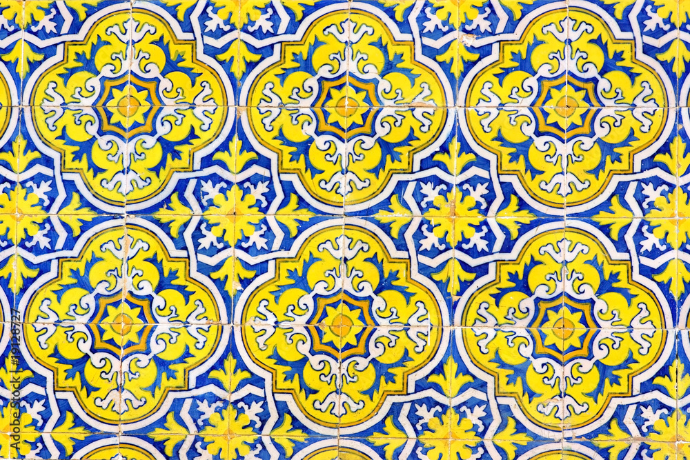 Texture of Portuguese tiles.