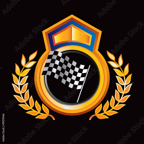 checkered flag orange royal display