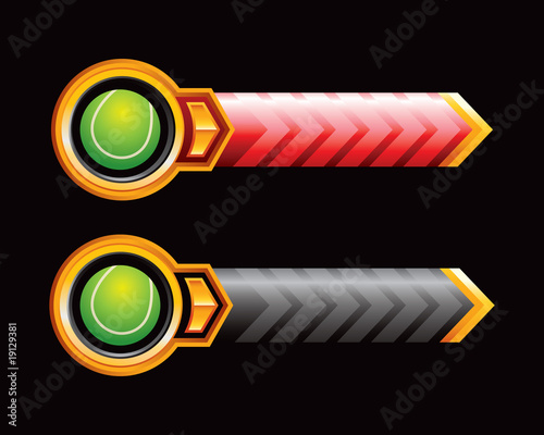 tennis ball red and black arrows