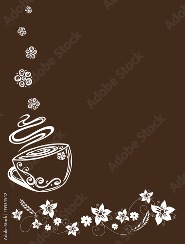 Kaffee, Cafe, Blumen, floral, Ranke, Kaffeetasse, coffee