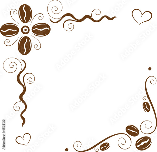 Kaffee, Cafe, Blumen, floral, Ranke, filigran, coffee