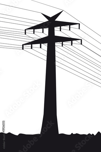 Silhouette von einem Strommast