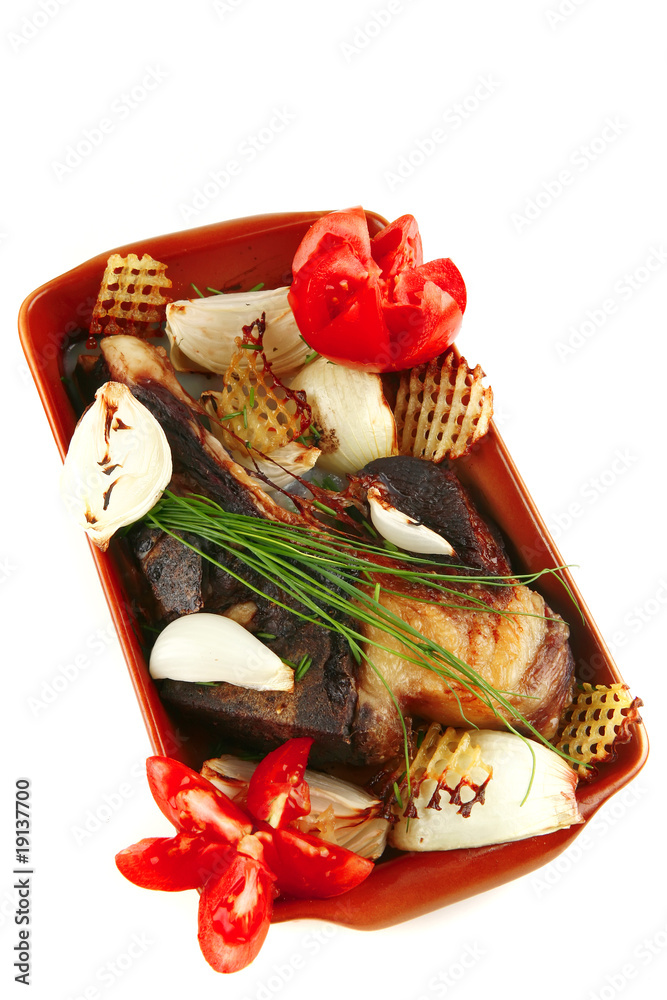 tasty meat served inside bowl