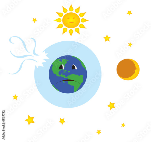 earth with broken ozone layer