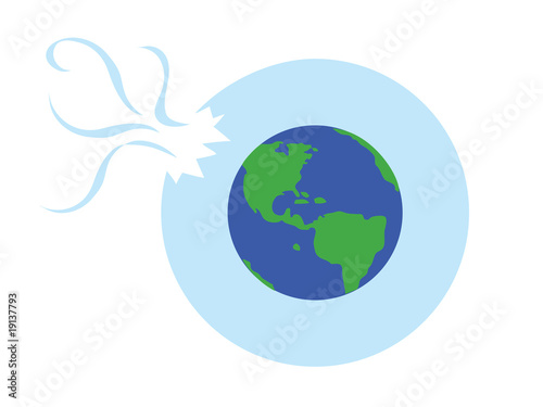 earth with broken ozone layer