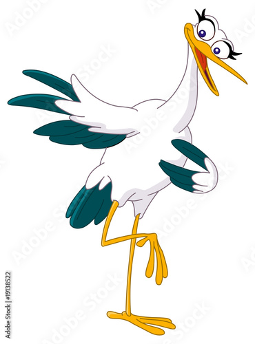 Lovely stork pointing