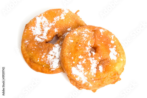 Two home baked Dutch apple fritters