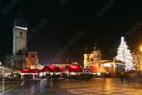 Prague - Staromestske square with Christmas trade photo
