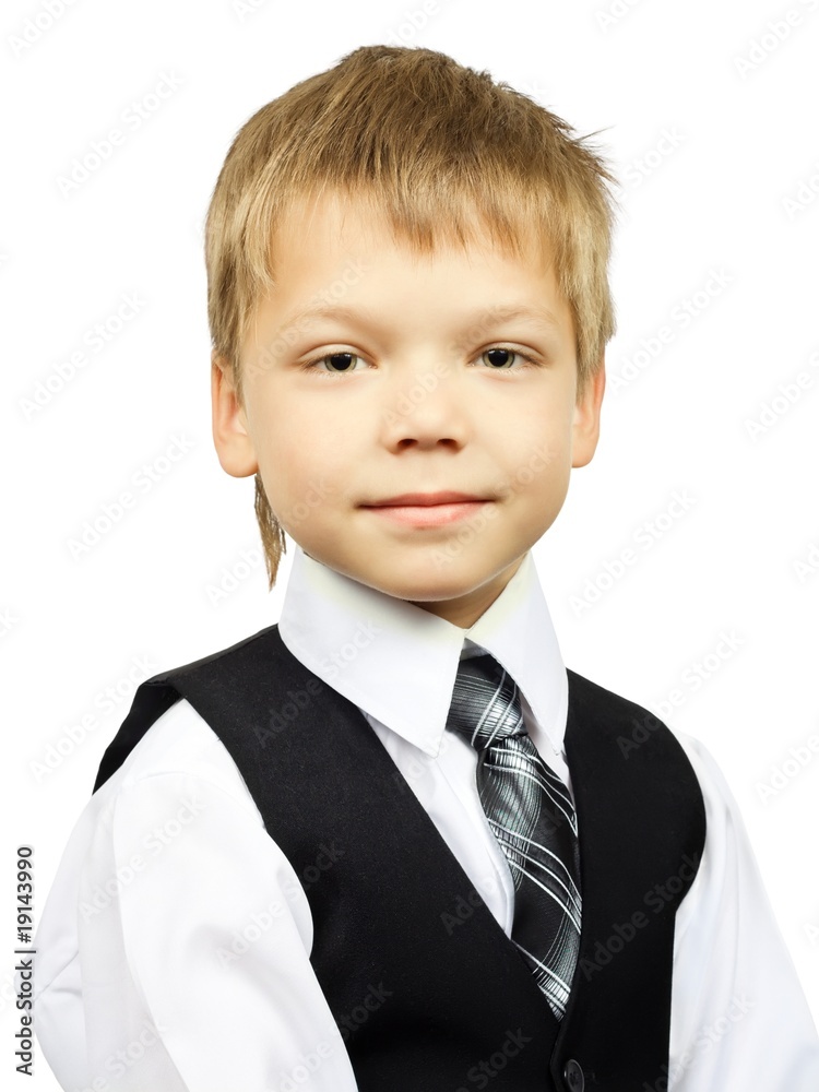 Smiling cute young child in a business suit Smiling cute young child in a business suit