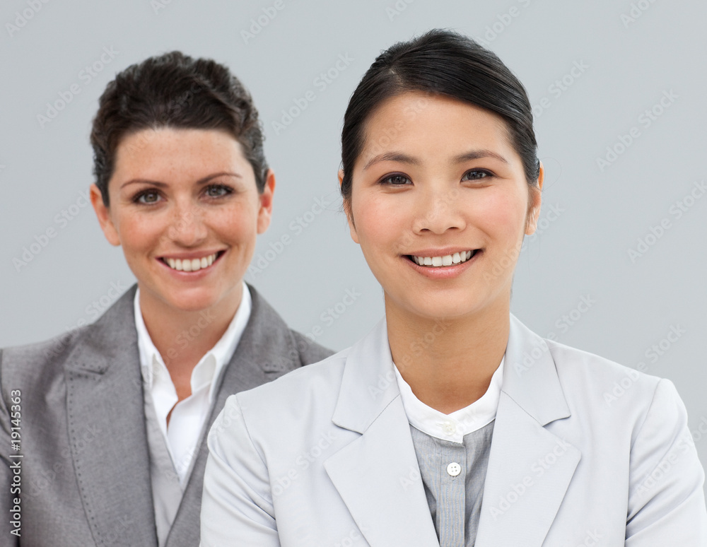 Attractive Business people in a line Attractive Business people in a line