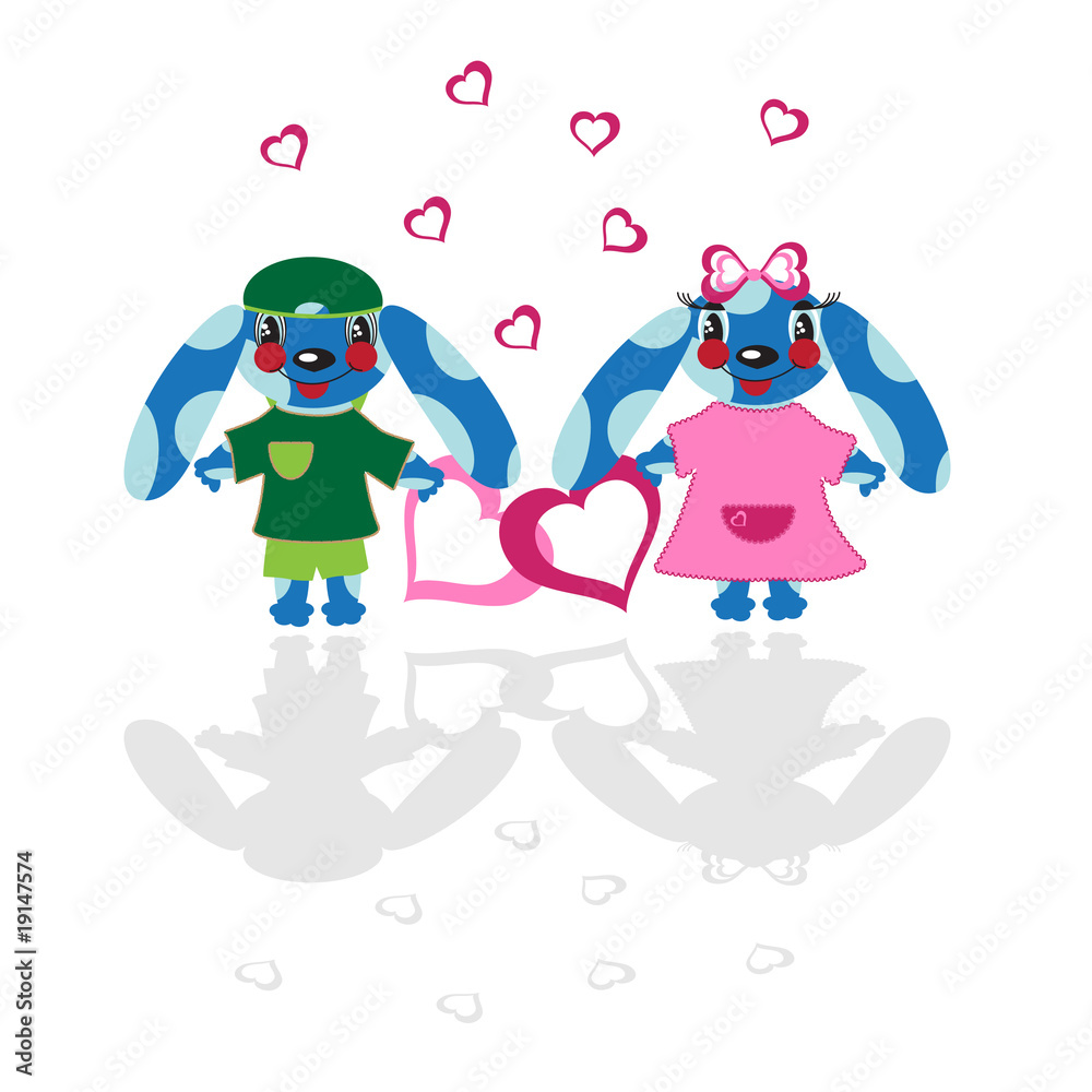 Obraz premium Funny blue pets