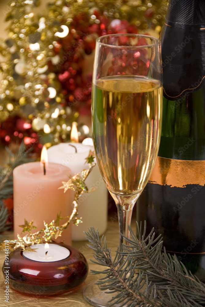 Champagne and candles Champagne and candles