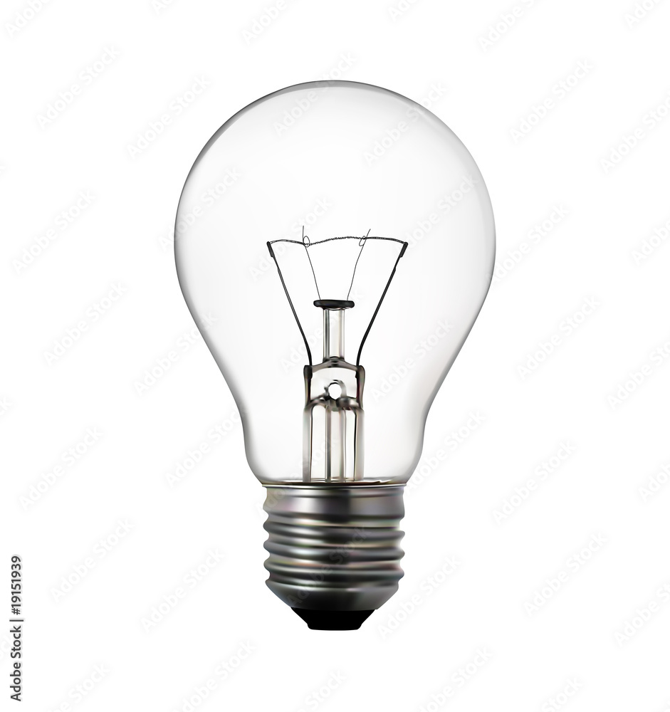 3d render of light bulb on white