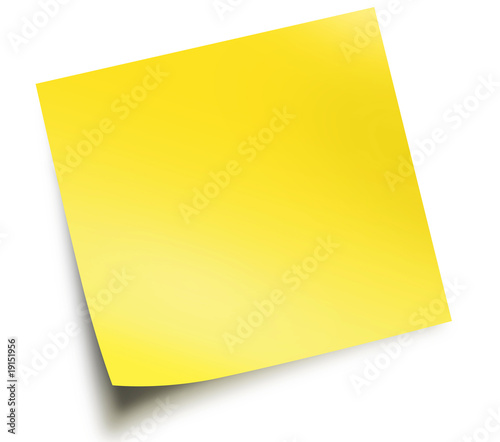 Yellow sticky note isolated on white