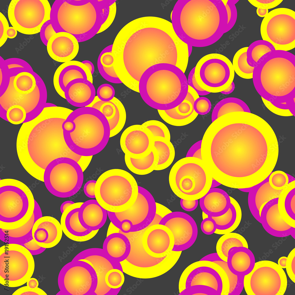 Retro seamless circle background on black Retro seamless circle background on black