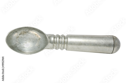 Ice cream scoop on white with clipping path