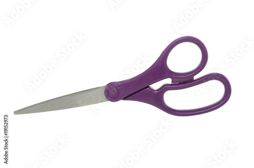 Closed scissors on white with clipping path