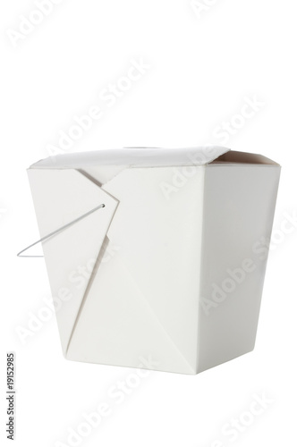 Take out container on white with clipping path