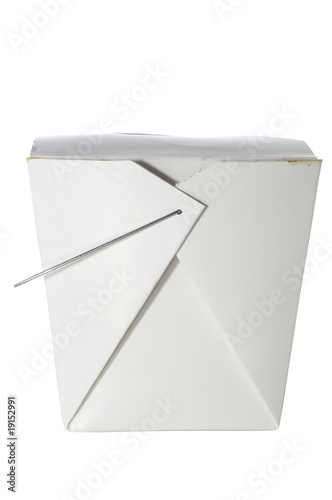 Take out container on white with clipping path