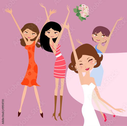 Bride and bridesmaids
