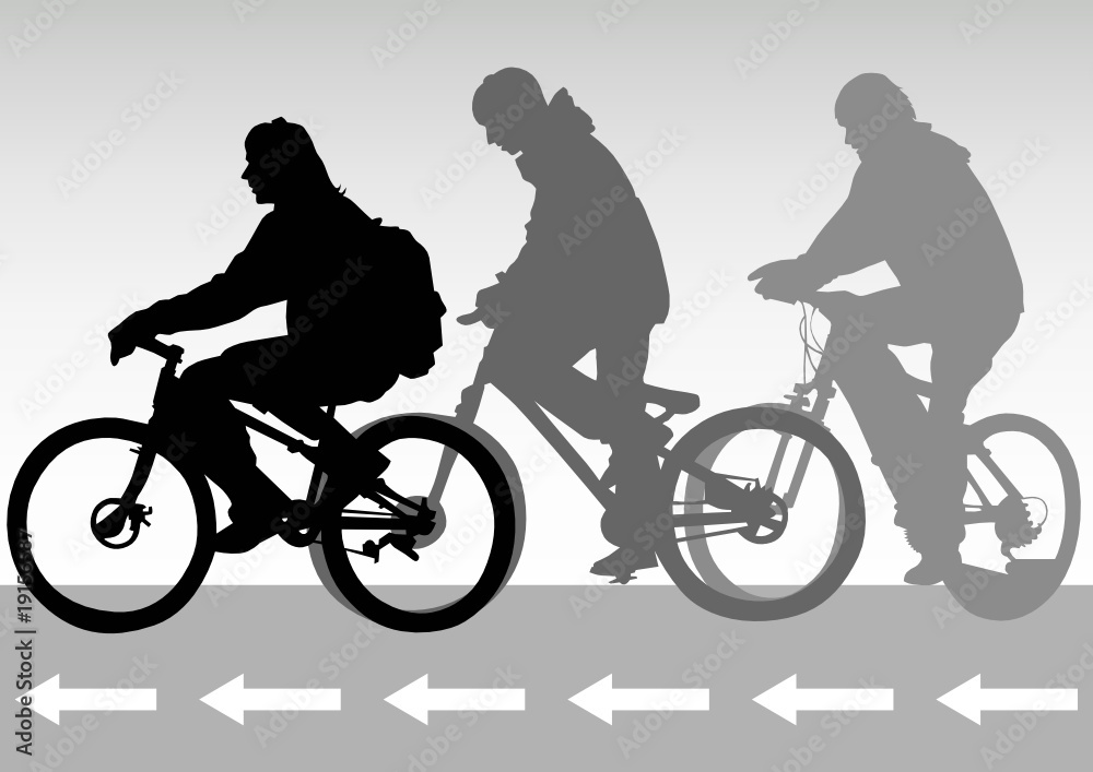 Fototapeta premium Cyclists on the road