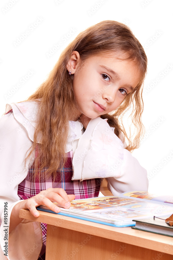 Little School Girl reading a book Little School Girl reading a book