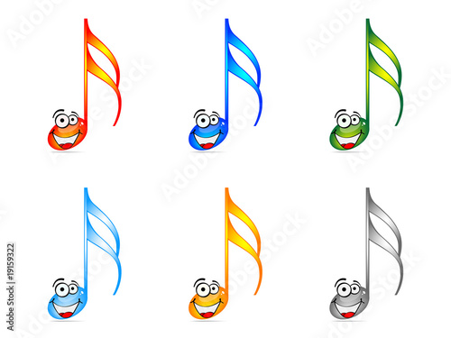 Shiny musical notes vector illustration