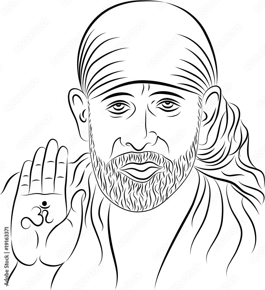 Shirdi Sai Baba, was an Indian guru, yogi and fakir Stock Vector ...