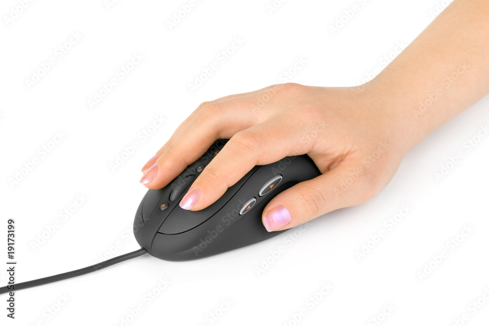 Hand and computer mouse Hand and computer mouse