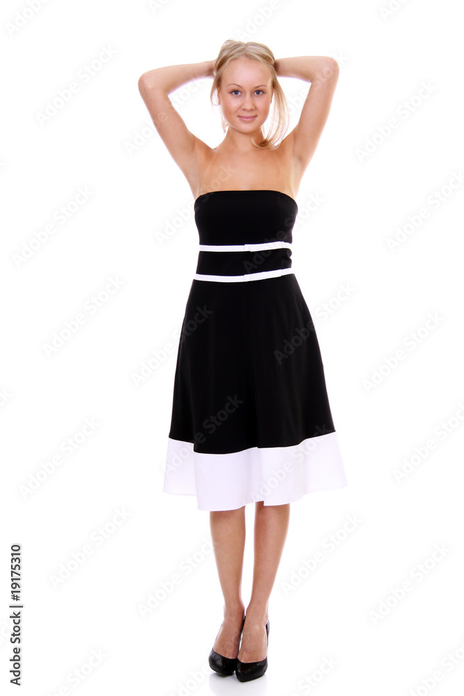 Full length of a beautiful young lady in  dress