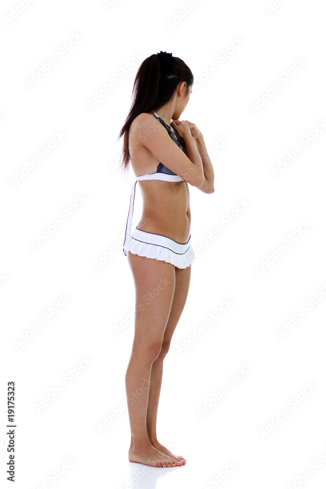 young woman in bikini, isolated on white background young woman in bikini, isolated on white background