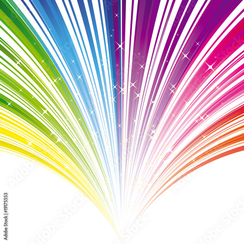 Abstract rainbow color stripe background with stars