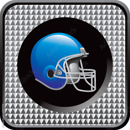 football helmet silver checkered web button