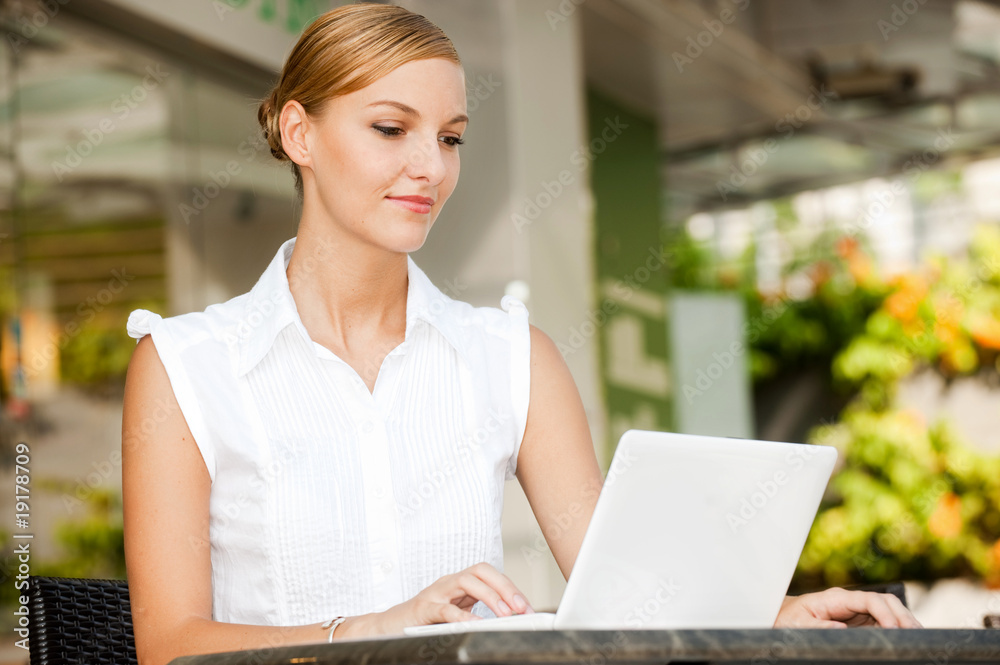 Businesswoman With Coffee & Laptop