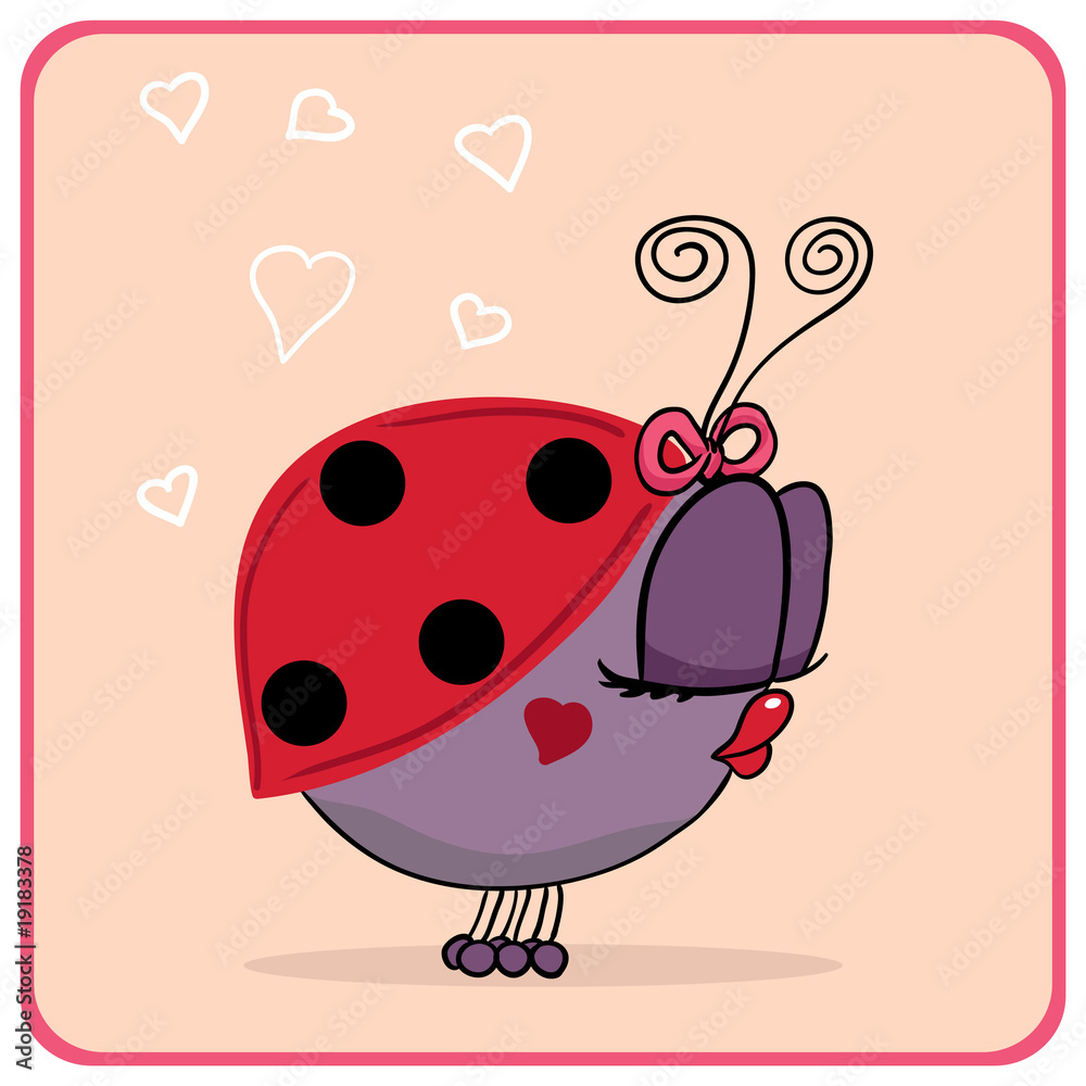Obraz premium ladybug with kissy lips
