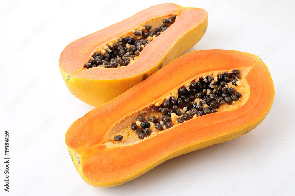 papaya on white papaya on white