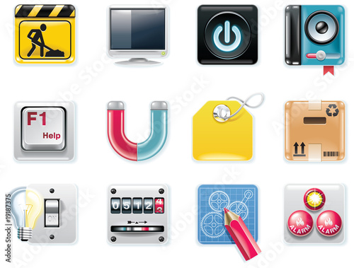 Vector universal square icons on white. Part 5