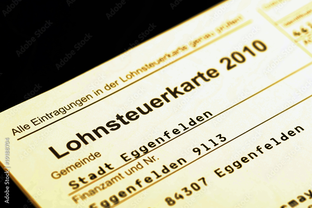 Lohnsteuerkarte StockFoto Adobe Stock