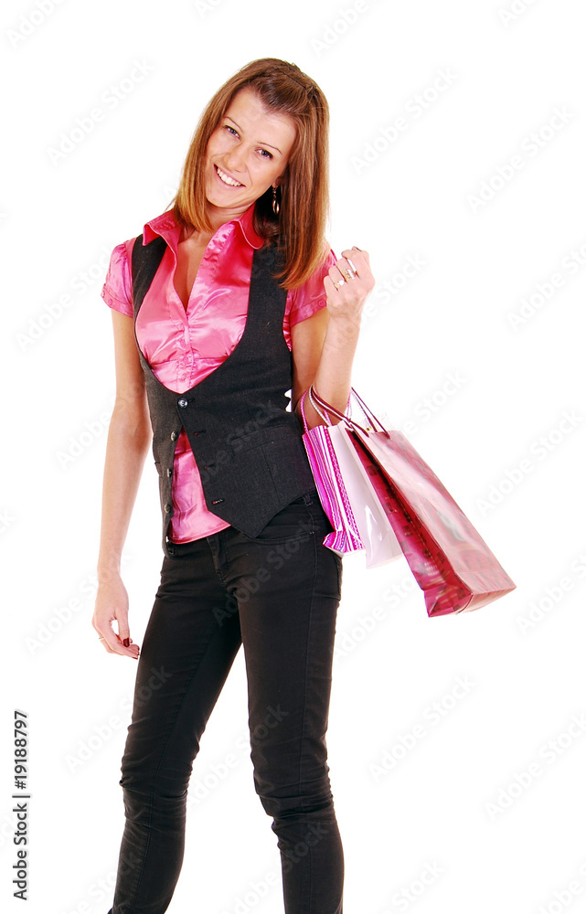 Beautiful girl with shopping bag. Beautiful girl with shopping bag.