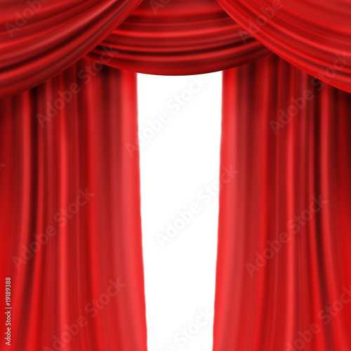 Red Curtain isolated on white