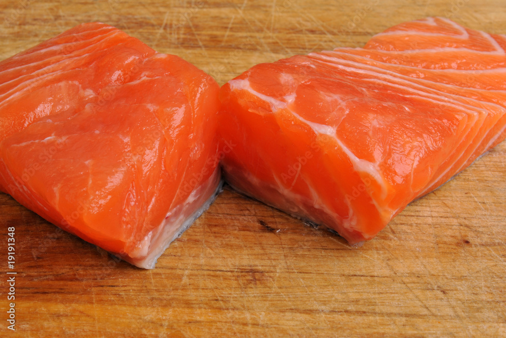 raw organic wild salmon steak from the irish west coast raw organic wild salmon steak from the irish west coast