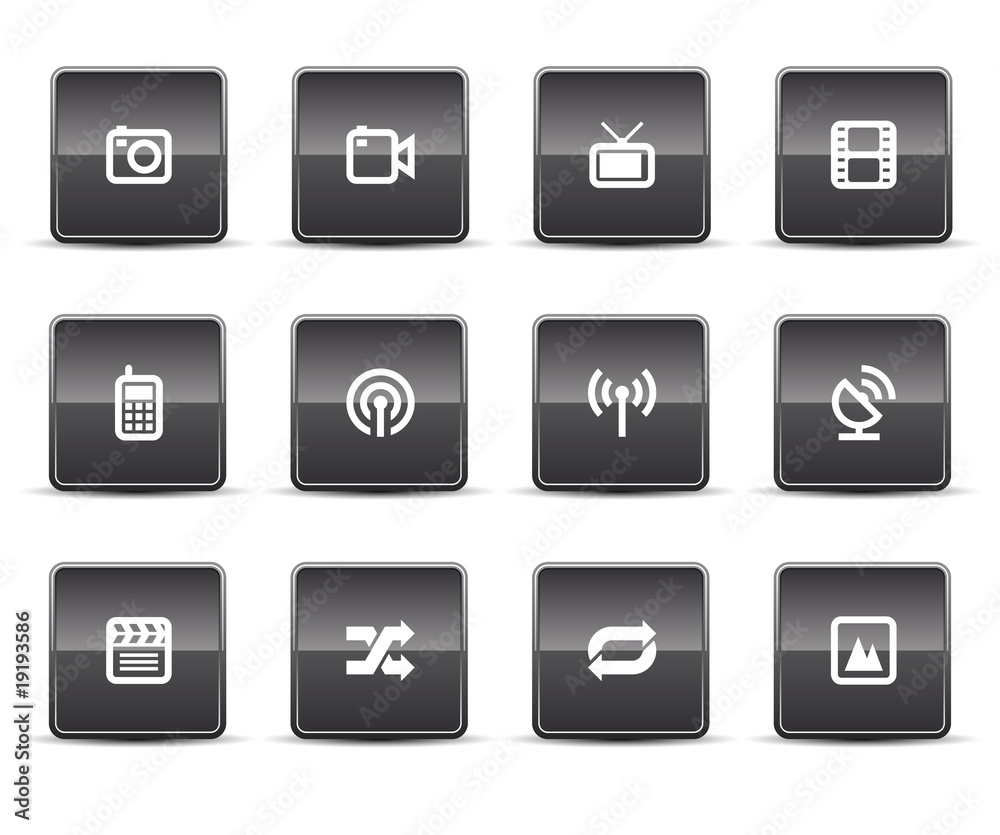 Simple icons isolated on white - Set 4 Simple icons isolated on white - Set 4