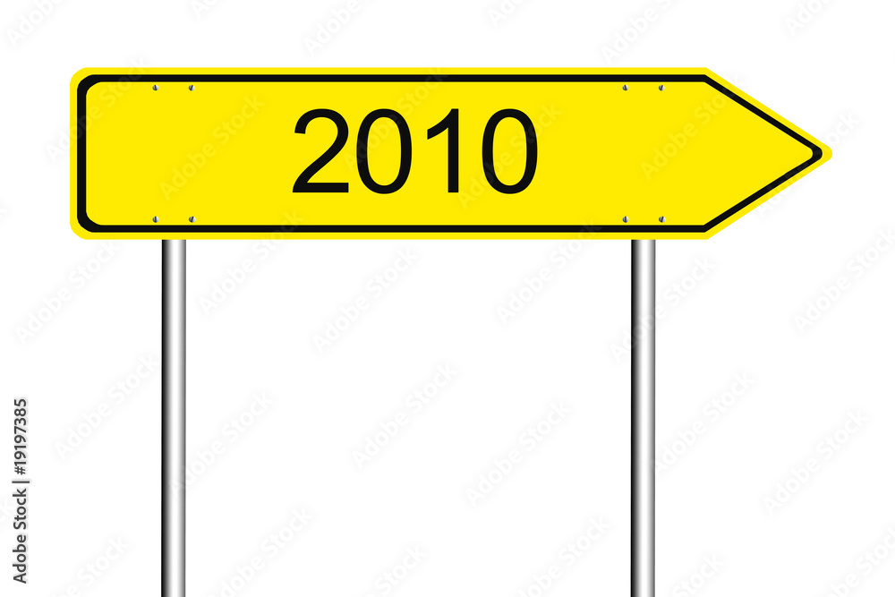Verkehrsschild mit Silvester und Neujahrs Begriffen Verkehrsschild mit Silvester und Neujahrs Begriffen