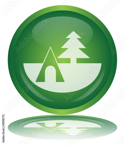 CAMPING Web Button (Campsite Nature Green Vector Reflection)