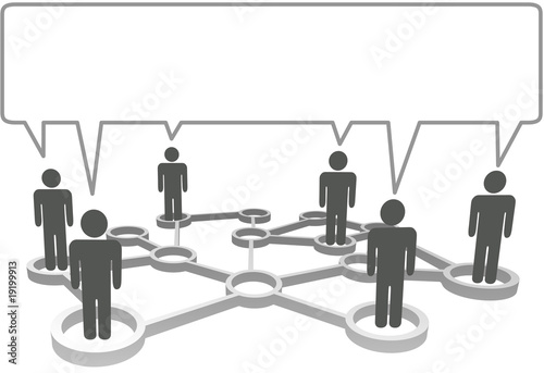 Connected people communicate business social network speech bubb photo