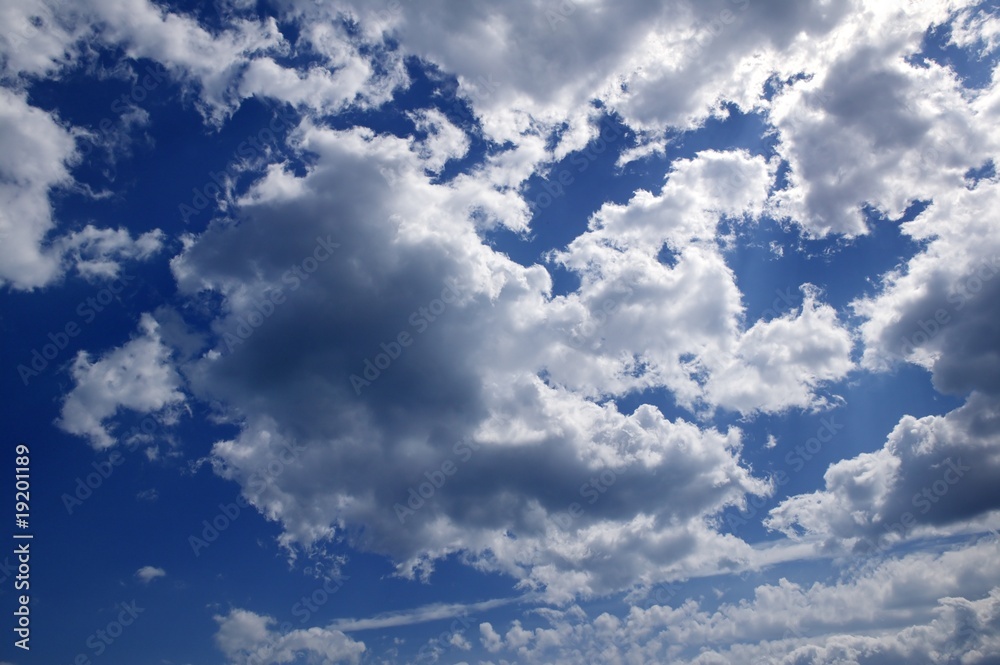 Blue beautiful sky with white clouds in sunny day Blue beautiful sky with white clouds in sunny day