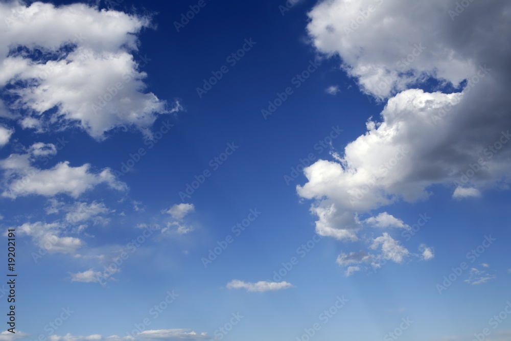 Fototapeta premium Blue beautiful sky with white clouds in sunny day