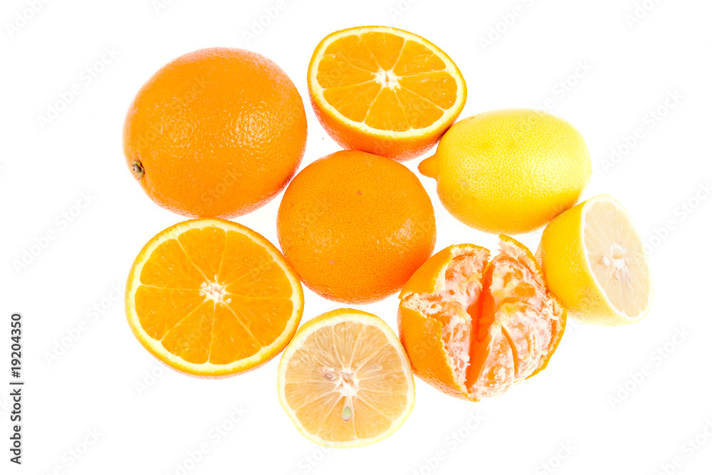 Ripe fruits isolated