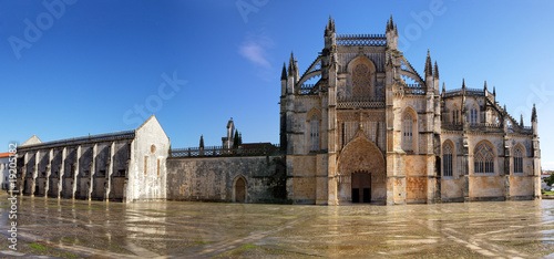 Photography Main entrance panoramic of Batalha Monastery, Portugal.