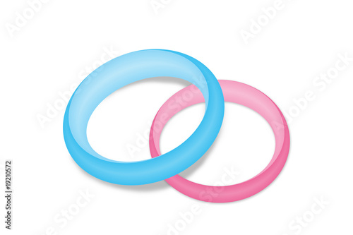 Ringe blau / rosa